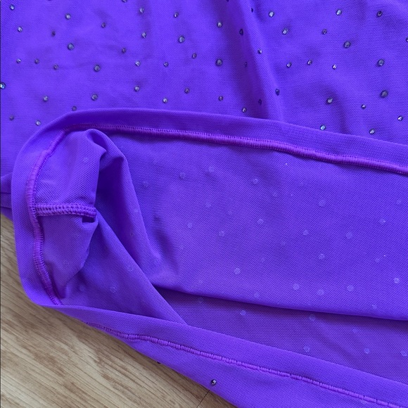 SKIMS Purple Rhinestone Sheer Mesh Skirt Size Medium - Picture 3 of 5